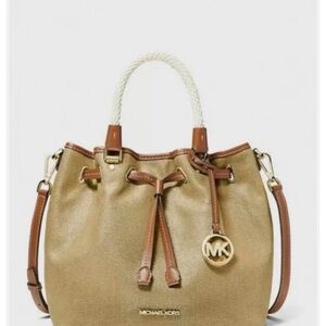 Michael Kors Gold and Brown Shoulder Bag